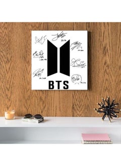 Buy BTS Signature Themed Wall Art White/Black 33x33cm in Saudi Arabia