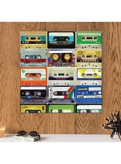 Buy Cassettes Themed Wall Art Multicolour 33x33cm in UAE