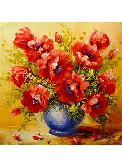 Buy Flowers Pattern DIY 5D Diamond Painting Kit Multicolour in Saudi Arabia