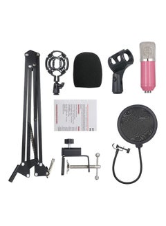 Buy Condenser Microphone Singing Studio Recording Kit LU-VH50-53 Pink/Black in Saudi Arabia