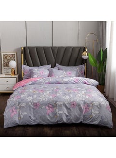 Buy 6-Piece Double Size Duvet Cover Set Microfiber Multicolour in UAE