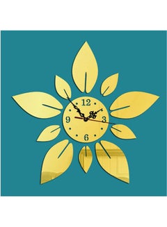 Buy Ten Petal Flower 3D Stereo Acrylic Mirror Clock Diy Modern Wall Clock Mirror Wall Sticker Clock Multicolour in Egypt