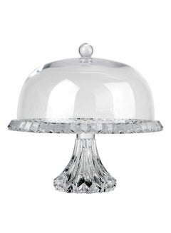 Buy Crown Jewel Cake Stand with Dome Clear 34cm in UAE