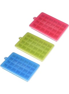 Buy 3-Piece Silicone Ice Cube Maker Blue/Red/Green One Size in Saudi Arabia