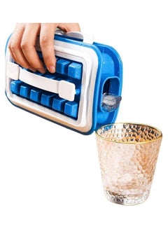 Buy Portable Ice Cube Molds Flask Blue/White One Size in UAE