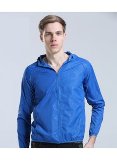 Buy Breathable Zip Up Jacket Blue in Saudi Arabia