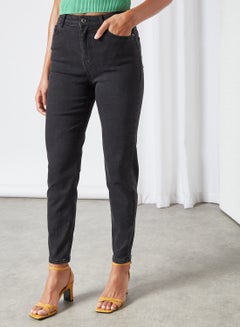 Buy Stretchy Mom Jeans Black in UAE