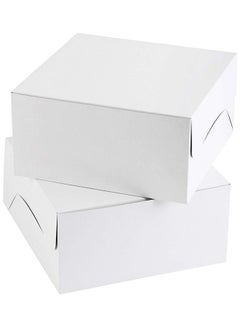 Buy 100-Piece Disposable Cake Box White 30x30x12cm in UAE