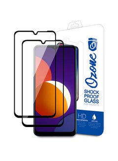Buy Pack of 2 Tempered Glass Screen Protector For Samsung Galaxy M12 Black in UAE