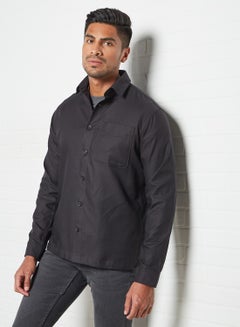 Buy Patch Pocket Overshirt Black in UAE