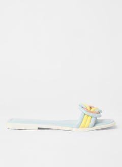 Buy Fashionable Flat Sandals Blue/Yellow/Beige in UAE