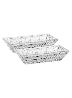 Buy 2-Piece Bossa Nova Rectangular Bowl Set Clear 170 x 36mm in UAE