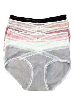 Buy Pack Of 6 Solid Pattern Briefs Multicolour in UAE