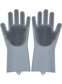 Buy Magic Gloves For Cleaning And Heat Resistant Made Of Silicone Pair   2724724576099 Grey in Egypt