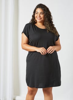 Buy Plus Size Mini Dress Black in UAE