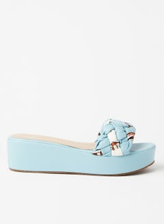 Buy Casual Slip-On Platform Sandals Blue/White in Saudi Arabia