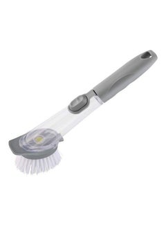 Buy Soap Dispensing Dish Brush Kitchen Sink Brush Aid Long Handle Automatic Soap Dispensing Dish Brush Cleaning Brush Grey/Clear in UAE