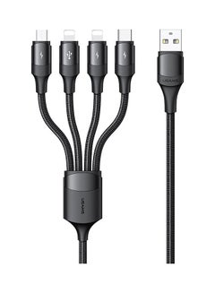 Buy 4 in 1 Fast Charging Aluminum Alloy Multi Function USB Data Cable Black in UAE