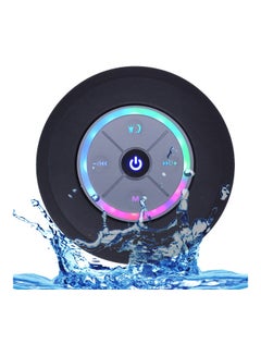 Buy Wireless Portable Shower Speaker with LED Light Black in Saudi Arabia