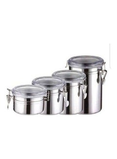 Buy Spice Stainless Storage Box Set 4 Pieces Silver in Egypt