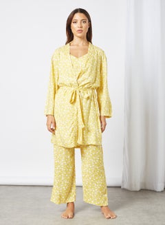 Buy Floral Print Loungewear Set Yellow in UAE