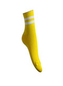 Buy Stylish Printed Long Socks Yellow in Saudi Arabia