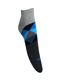 Buy Casual Ankle Socks Grey/Black/Blue in Saudi Arabia