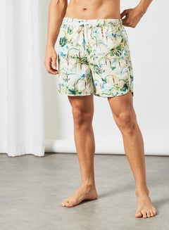 Buy Tropic Leaf Print Swim Shorts Multicolour in Saudi Arabia