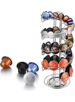 Buy 40-Piece Rotatable  Coffee Capsule Holder Silver in UAE