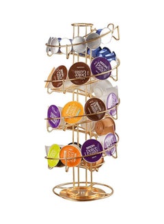 Buy 40-Piece Rotatable  Coffee Capsule Holder Gold in Saudi Arabia