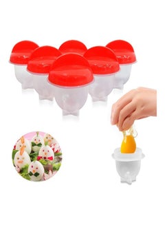 Buy 6-Piece Egg Cookers Red/Clear ‎9x7cm in Saudi Arabia