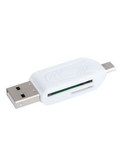 Buy Micro USB 2 In 1 OTG Card Reader White in Saudi Arabia