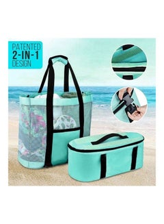 Buy 2-In-1 Mesh Beach Picnic Bag With Insulated Cooler Compartment One Size in Egypt