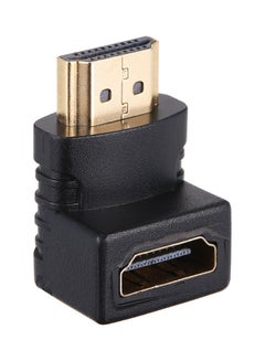 اشتري محول HDMI ذكر إلى أنثى مطلي بالذهب بزاوية 90 درجة . أسود/ذهبي . في السعودية