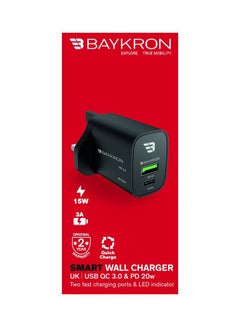 Buy Dual Port Fast Charging Wall Charger Black in UAE