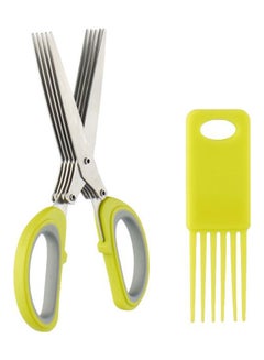 Buy Stainless Steel Sharp Kitchen Scissors With Plastic Handle And Brush Multicolour in Saudi Arabia
