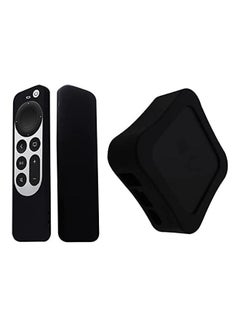 Buy Silicone Case Cover For Apple TV 4K 2021 Remote Control Black in UAE