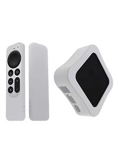 Buy Silicone Case Cover For Apple TV 4K 2021 Remote Control White in UAE