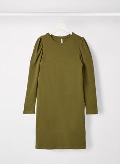 اشتري Girls Puff Sleeve Mini Dress Green في الامارات