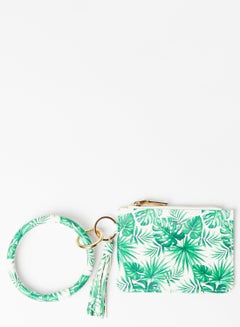 Buy Tassel Detail Card Holder Green/White in UAE