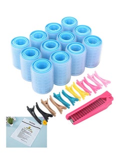 Buy Self Grip Hair Rollers with Hairdressing Curlers and Folding Pocket Comb Set multicolour in Saudi Arabia