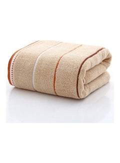 Buy Large Pure Cotton Bath Towel Beige 70X140cm in Saudi Arabia