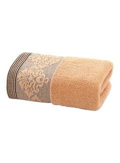 Buy Large Pure Cotton Bath Towel Beige 35X75cm in Saudi Arabia