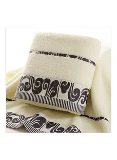 Buy Large Pure Cotton Bath Towel Beige 20X20X10cm in Saudi Arabia