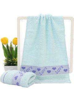 Buy Large Pure Cotton Bath Towel Blue 8X8X5cm in Saudi Arabia