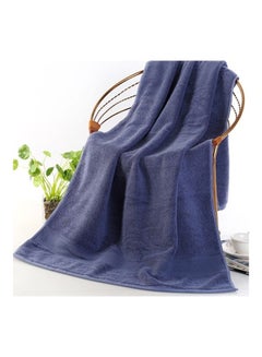 Buy Large Pure Cotton Bath Towel Navy Blue 70X140cm in Saudi Arabia