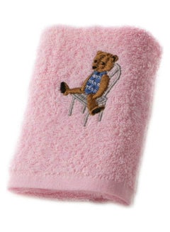 Buy Cotton Children Embroidery Cartoon Bear Towel Pink 8X8X5cm in Saudi Arabia