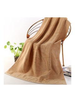 Buy Large Pure Cotton Bath Towel Brown 70X140cm in Saudi Arabia