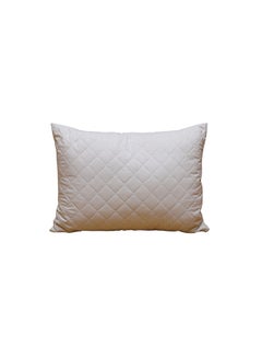 Buy Single Anti Alllergic Quilted Pillow Microfiber White 50x70cm in UAE