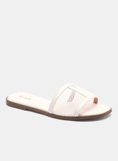 Buy Fashionable Casual Flat Sandals Off White in Saudi Arabia